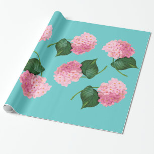 Redoute Pink Hydrangea Wrapping Paper