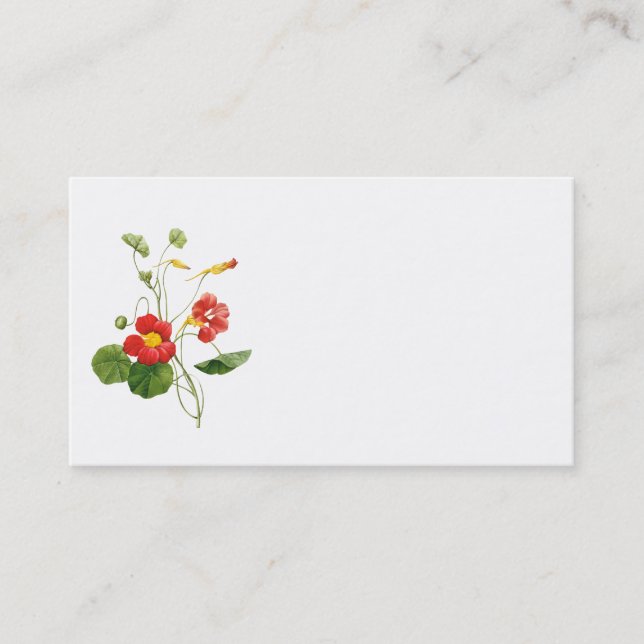 Redoute Red Flowers Business Card (Front)