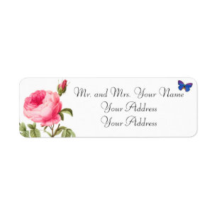 Redoute Rose Custom Address Labels