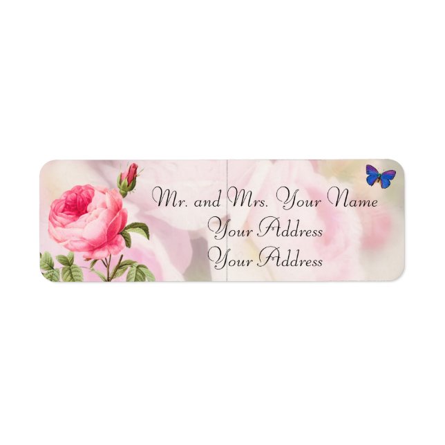 Redoute Rose Custom Address Labels (Front)