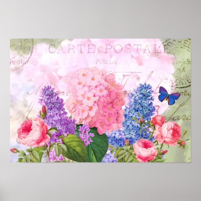 Redoute Vintage Flowers Poster (Front)