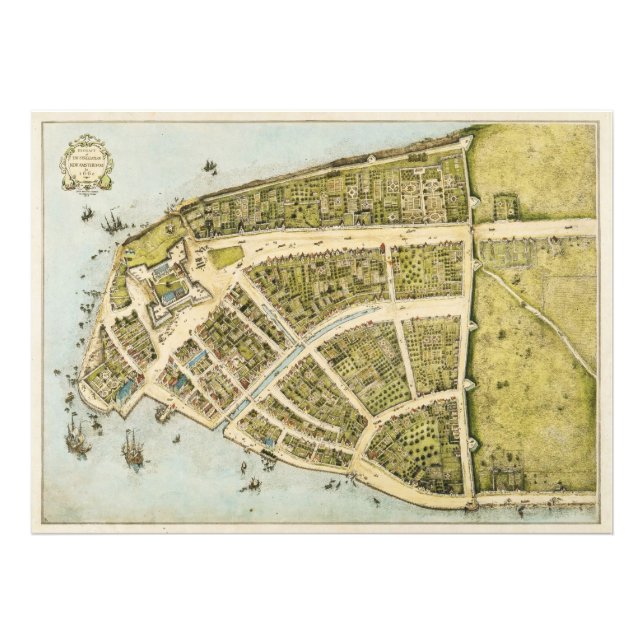 Redraft of the Castello Plan New Amsterdam in 1660 Photo Print (Front)