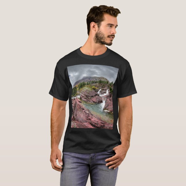 Redrock Falls - Glacier National Park T-Shirt (Front Full)