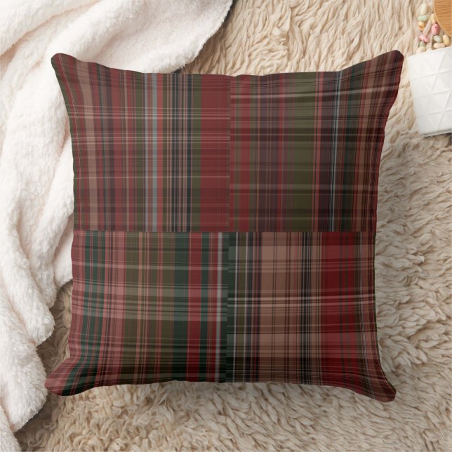 Reds and Greens Plaid 2 Cushion (Blanket)