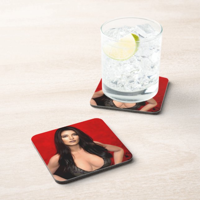 RedSide hard plastic coasters (Right Side)