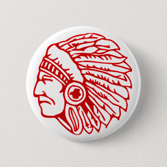 Redskin Red Indian 6 Cm Round Badge (Front)