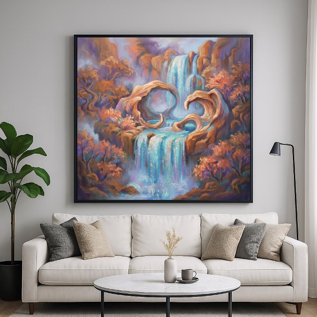 Redstone Waterfall - Pastel Impressionistic Style Poster (Creator Uploaded)
