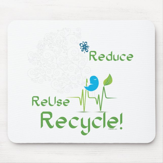 Reduce birdBLK Mouse Mat (Front)