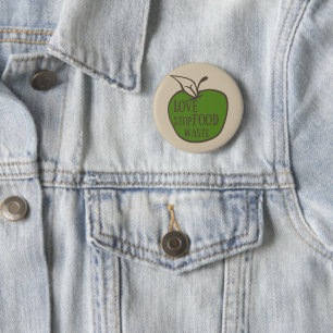 Reduce food waste 6 cm round badge