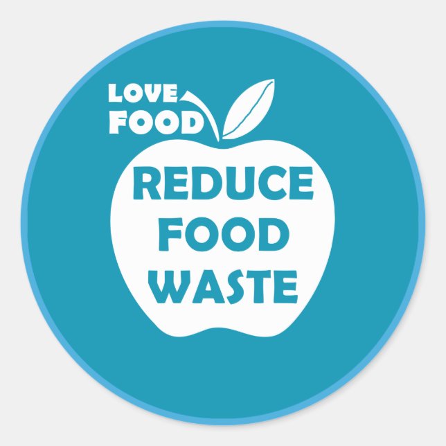 Reduce food waste recycling eco friendly classic round sticker (Front)