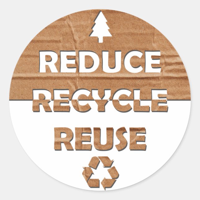 Reduce Recycle Reuse Classic Round Sticker (Front)