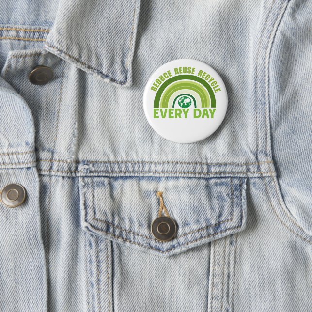 Reduce reuse recycle 6 cm round badge (In Situ)