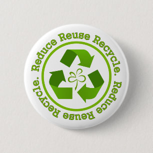 Reduce Reuse Recycle 6 Cm Round Badge