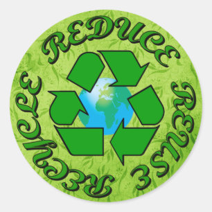 Reduce Reuse Recycle Classic Round Sticker