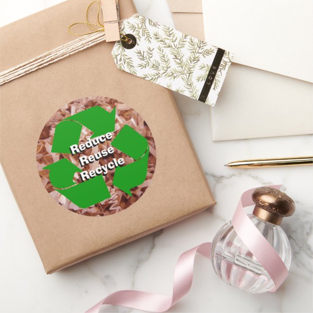 Reduce, Reuse, Recycle Classic Round Sticker (Gifting)
