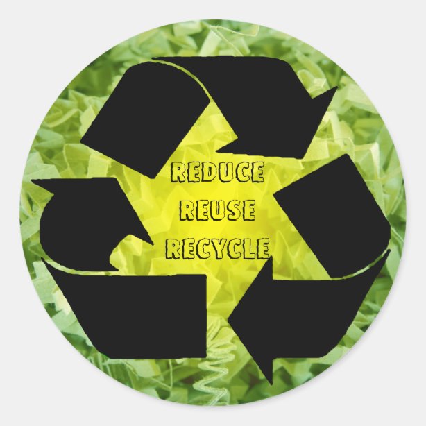 Recycle Reduce Reuse Stickers & Labels Zazzle UK