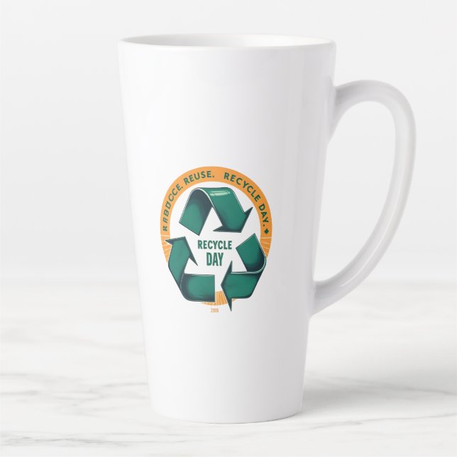 Reduce Reuse Recycle Eco Tee Latte Mug (Right)