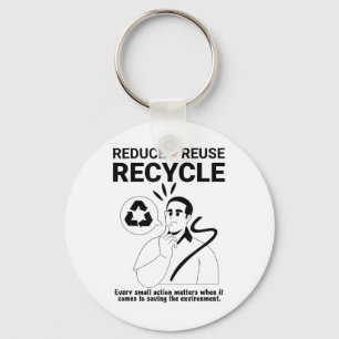 Reduce, Reuse, Recycle _ Environmental Protection Key Ring