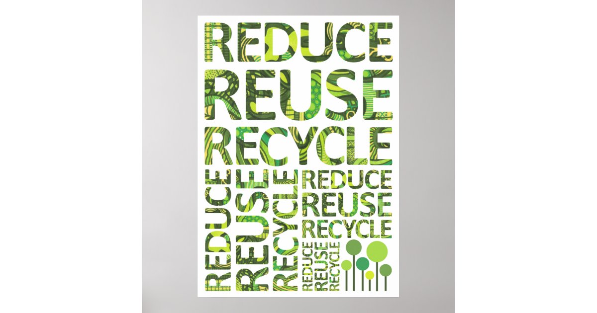 reduce how to eyesight 0.5 Recycle Poster Go   Reuse Green Zazzle.co.uk Reduce