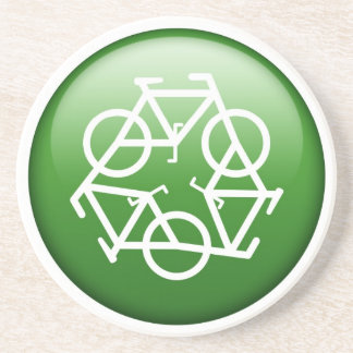 Reduce Reuse Recycle Green Bicycle Coaster