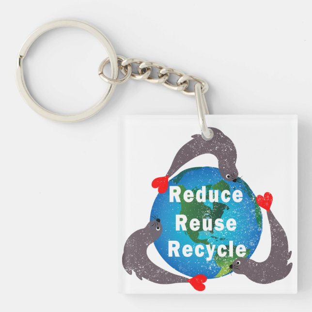 Reduce Reuse Recycle Key Ring (Front)