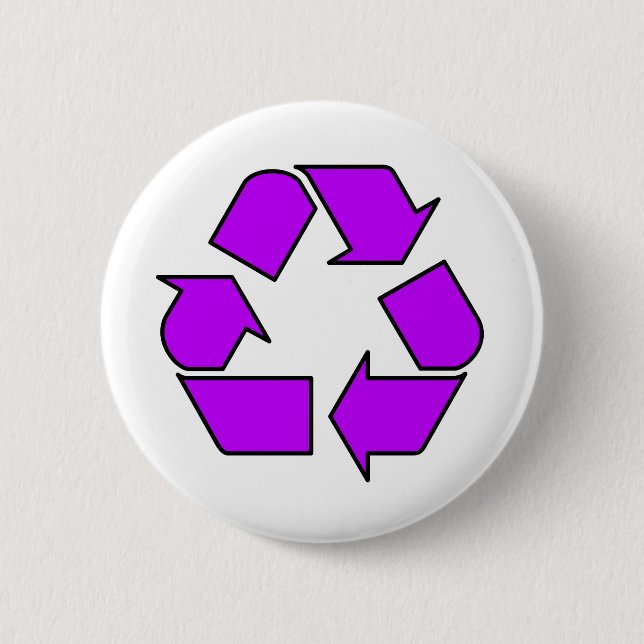 Reduce Reuse Recycle Logo Symbol Arrow 3R 6 Cm Round Badge (Front)