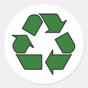 Reduce Reuse Recycle Logo Symbol Arrow 3R Classic Round Sticker