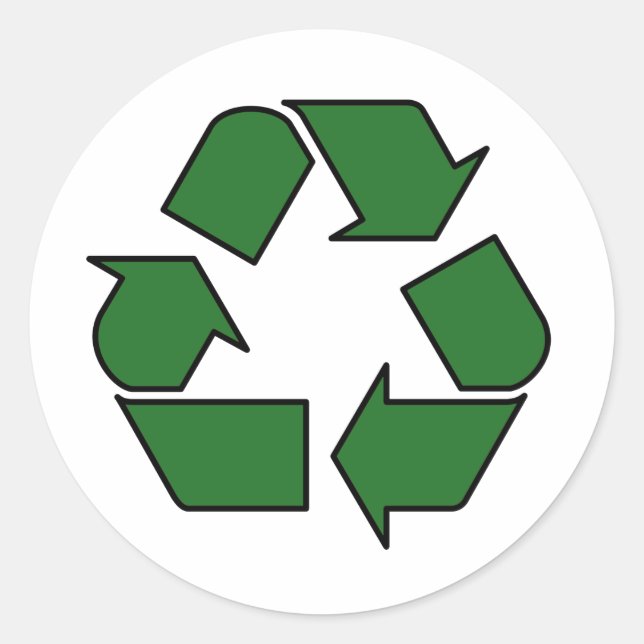 Reduce Reuse Recycle Logo Symbol Arrow 3R Classic Round Sticker (Front)
