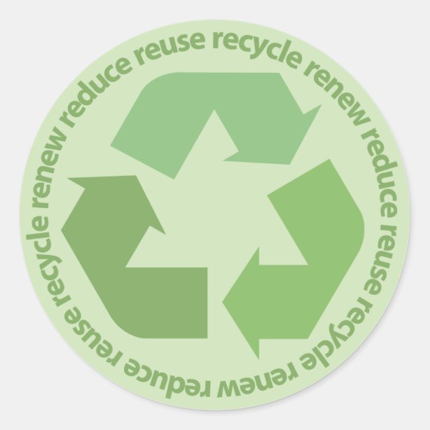 Reduce Reuse Recycle Stickers Labels Zazzle UK