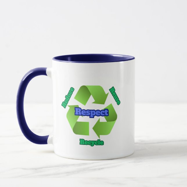 Reduce, Reuse, Recycle, Respect Mug (Left)