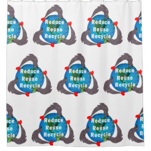 Reduce Reuse Recycle Shower Curtain