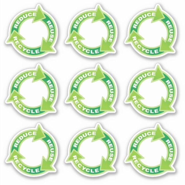 Reduce Reuse Recycle Sticker Set (Front)