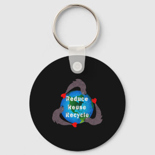 Reduce Reuse Recycle T Shirt Key Ring