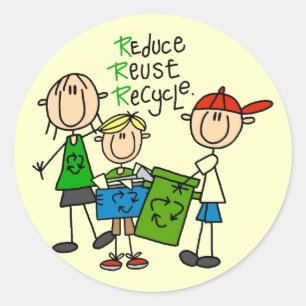 Reduce, Reuse, Recycle t-shirts and Gifts Classic Round Sticker