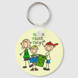 Reduce, Reuse, Recycle t-shirts and Gifts Key Ring
