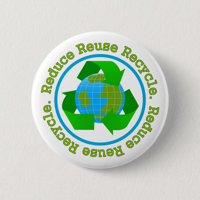 Reduce Reuse Recycle v2 6 Cm Round Badge (Front)