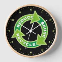 Reduce Reuse Recycle Wall Clock