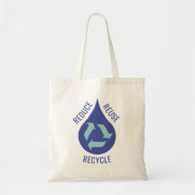 Reduce Reuse Recycle Water Drop Canvas