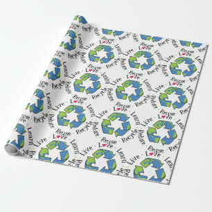 Reduce Reuse Recycle Wrapping Paper