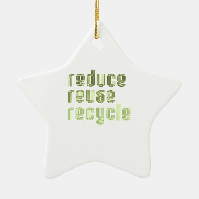 Reduce Reuse Recyle Ceramic Tree Decoration (Front)