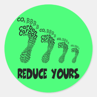 Reduce your carbon footprint classic round sticker