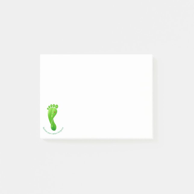 Reduce your carbon footprint green ecological post-it notes (Front)