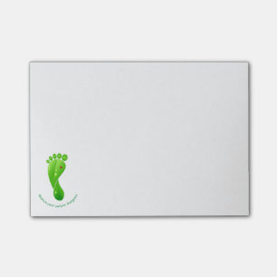 Reduce your carbon footprint green ecological post-it notes