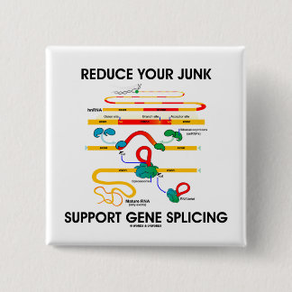 Reduce Your Junk Support Gene Splicing (RNA 15 Cm Square Badge