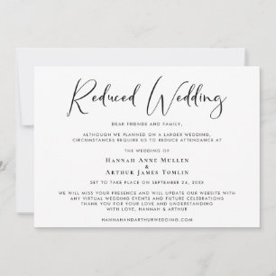 Reduced Wedding Elegant Calligraphy Announcement