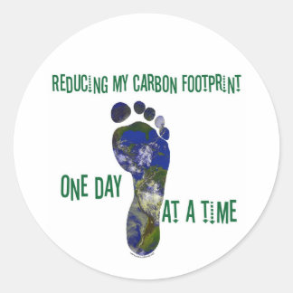 Reducing my carbon footprint t-shirts and gifts. classic round sticker