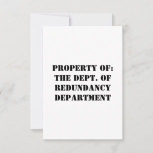 Redundancy Department Property Thank You Card