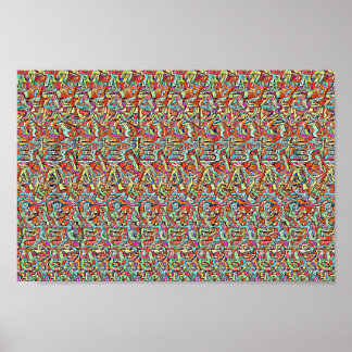 REDUNDAND MESSAGE - Dual hidden picture stereogram Poster
