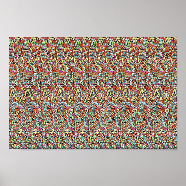 REDUNDAND MESSAGE - Dual hidden picture stereogram Poster (Front)