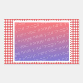 RedWhite Gingham Horizontal Photo Template Sticker